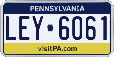 PA license plate LEY6061