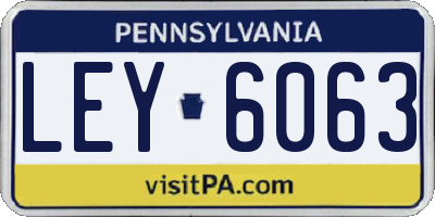 PA license plate LEY6063