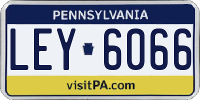 PA license plate LEY6066