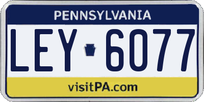 PA license plate LEY6077