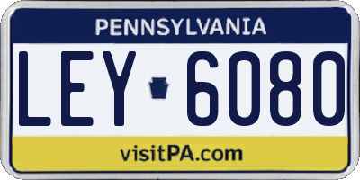 PA license plate LEY6080