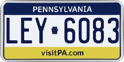 PA license plate LEY6083