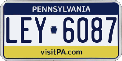 PA license plate LEY6087