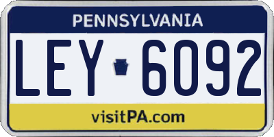 PA license plate LEY6092