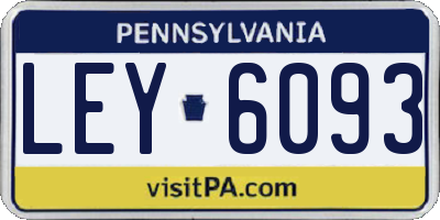 PA license plate LEY6093
