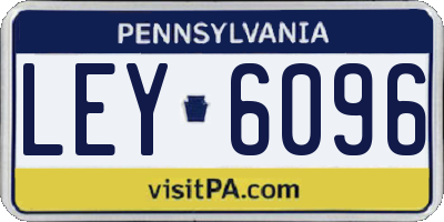 PA license plate LEY6096