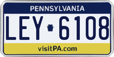 PA license plate LEY6108