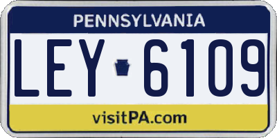 PA license plate LEY6109
