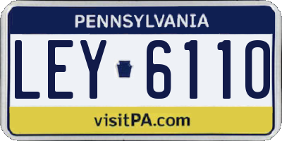 PA license plate LEY6110