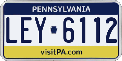 PA license plate LEY6112