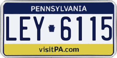 PA license plate LEY6115