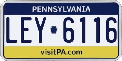 PA license plate LEY6116