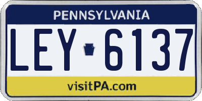 PA license plate LEY6137