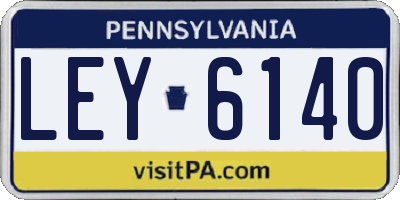 PA license plate LEY6140