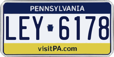 PA license plate LEY6178
