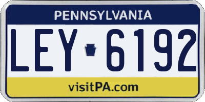 PA license plate LEY6192