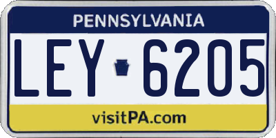 PA license plate LEY6205
