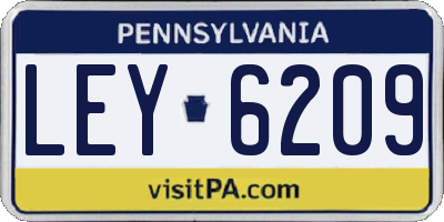 PA license plate LEY6209