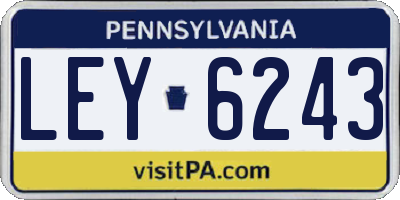 PA license plate LEY6243