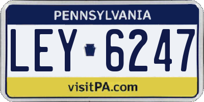 PA license plate LEY6247