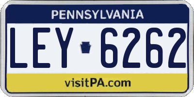 PA license plate LEY6262