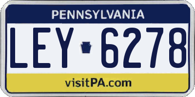 PA license plate LEY6278