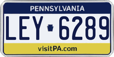 PA license plate LEY6289