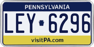 PA license plate LEY6296