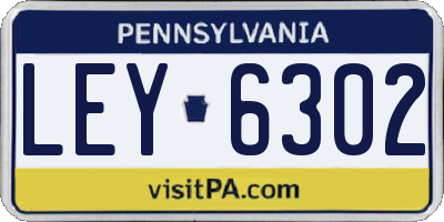 PA license plate LEY6302