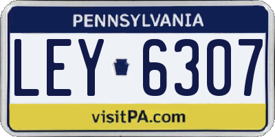 PA license plate LEY6307