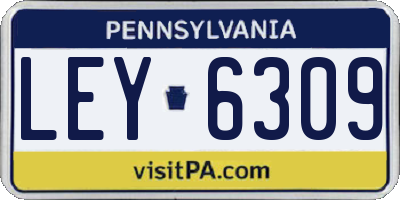 PA license plate LEY6309