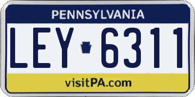 PA license plate LEY6311