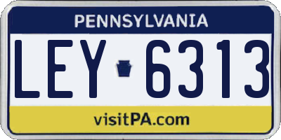 PA license plate LEY6313