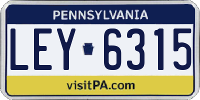 PA license plate LEY6315