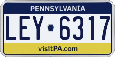 PA license plate LEY6317
