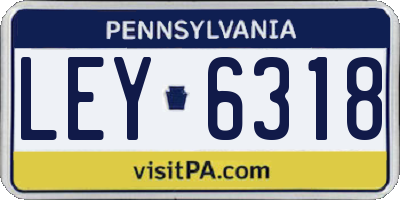 PA license plate LEY6318