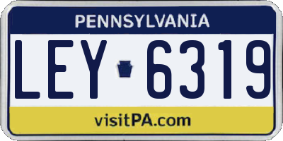 PA license plate LEY6319