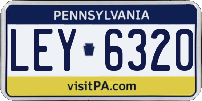 PA license plate LEY6320