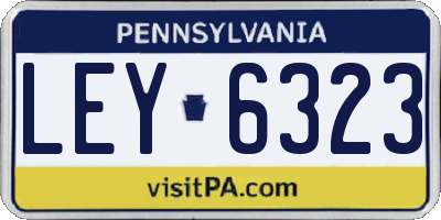PA license plate LEY6323