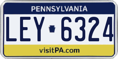 PA license plate LEY6324