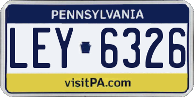 PA license plate LEY6326