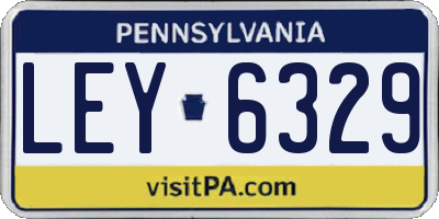 PA license plate LEY6329