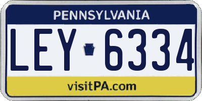 PA license plate LEY6334