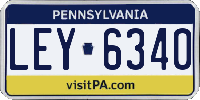 PA license plate LEY6340