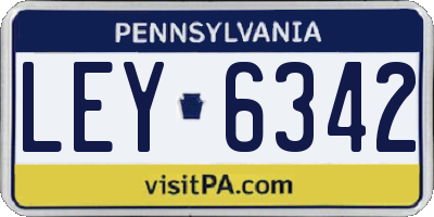 PA license plate LEY6342