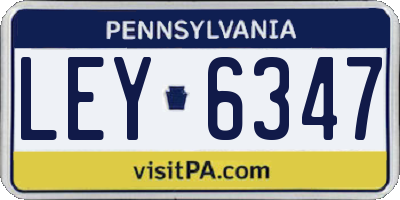 PA license plate LEY6347