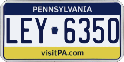 PA license plate LEY6350