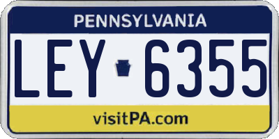 PA license plate LEY6355