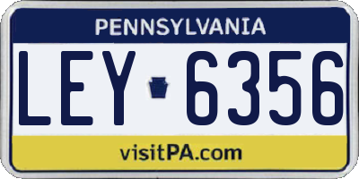 PA license plate LEY6356