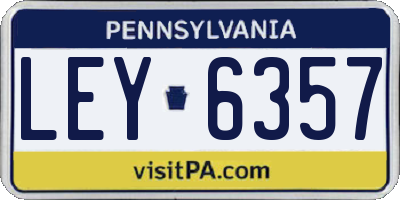 PA license plate LEY6357